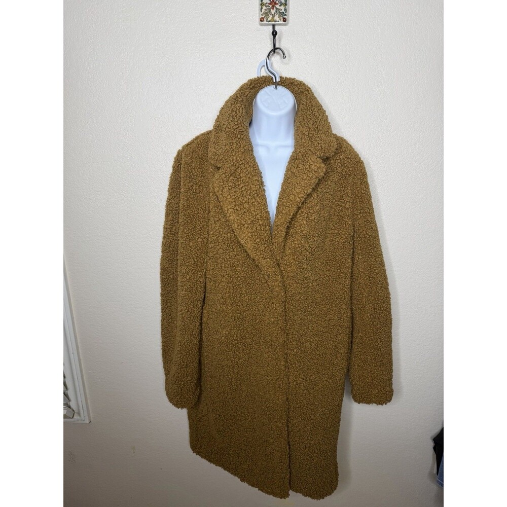 J.Crew Teddy Bear Sherpa Top Coat Warm Brandy Caramel Brown Sz Large #AB913 EUC - Picture 6 of 14